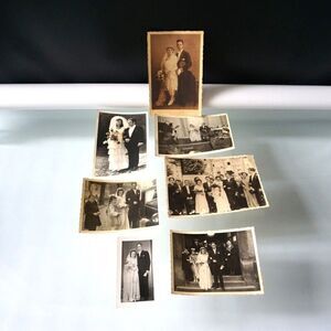 7 Wedding Photos 1920s -1970s Bride and Groom Black And White Photos Germany